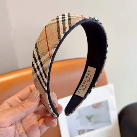 Burberry Classic Tan Plaid Headband - Picture 4 of 8